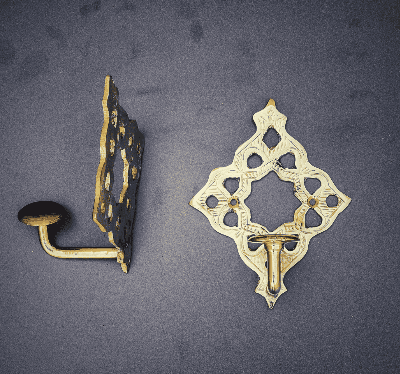 Moroccan Brass Wall Hook - Hand-Hammered Finish  free shipping