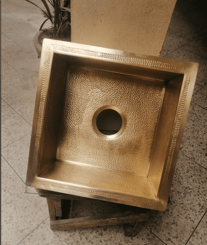 Solid Unlacquered Brass Undermount Hammered Sink,Kitchen Bar Sink, Island Sink, the drain for free.