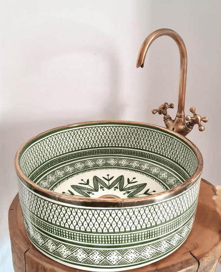 Moroccan Sink - Handmade Ceramic Vessel Sink | Moroccan bathroom sink