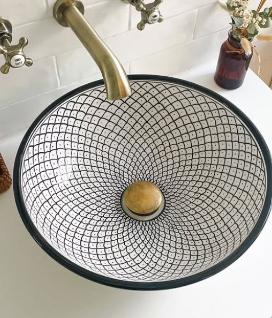 Luxury Moroccan Sink – Authentic Hand-Painted Ceramic Basin free shipping