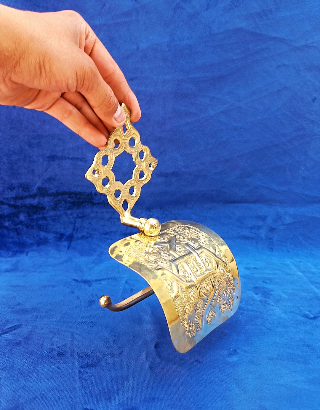 Brass Toilet Paper Holder, Handcrafted Powder Room Roll Holder free shipping