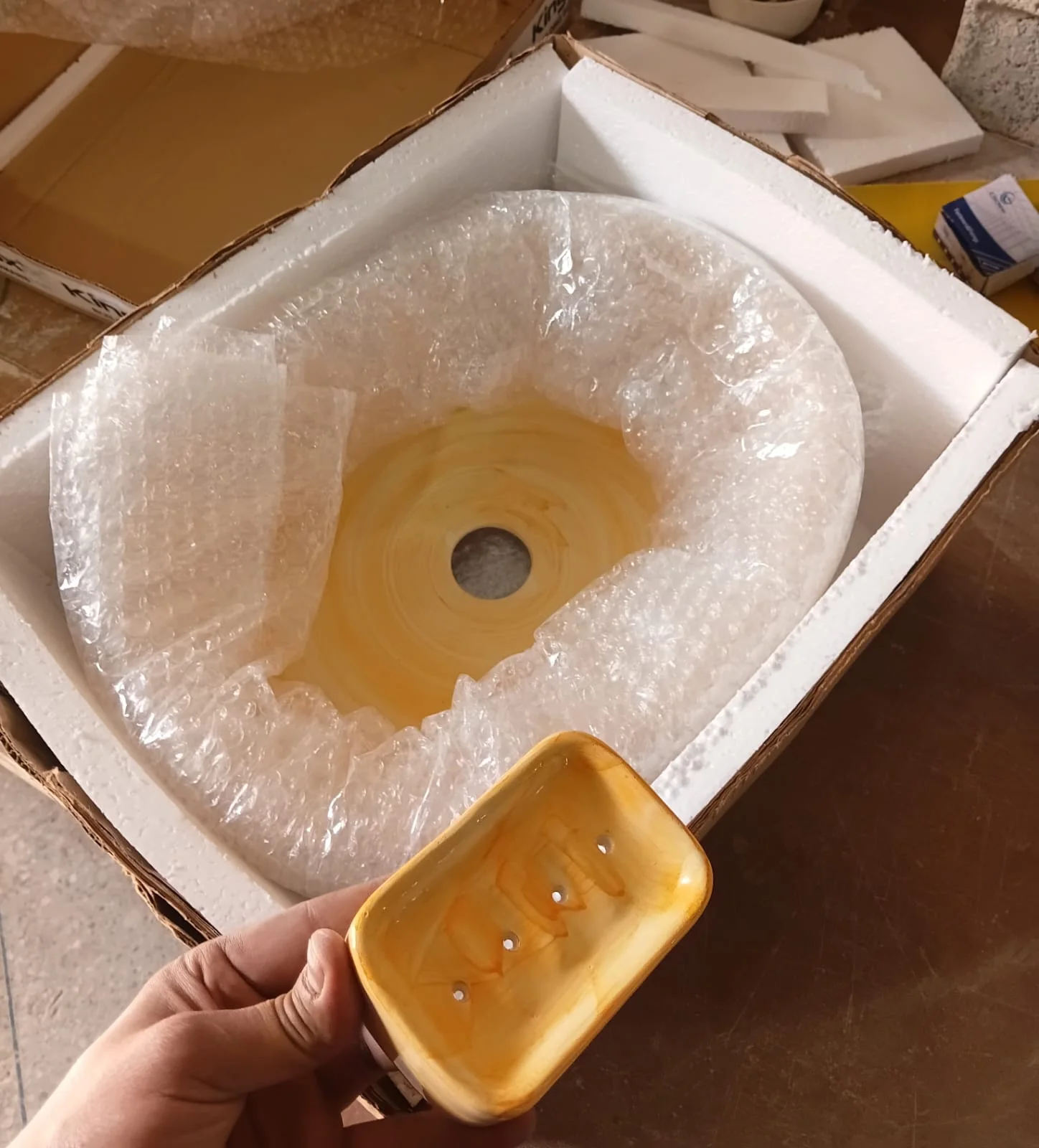 Oval Hand-Painted Ceramic Sink, Moroccan Bathroom Basin, Artisan Washbasin free shipping