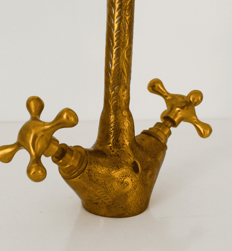 Moroccan Handmade Brass Faucet - Vintage Kitchen & Bathroom Fixture | Artisan Crafted Moorish Design
