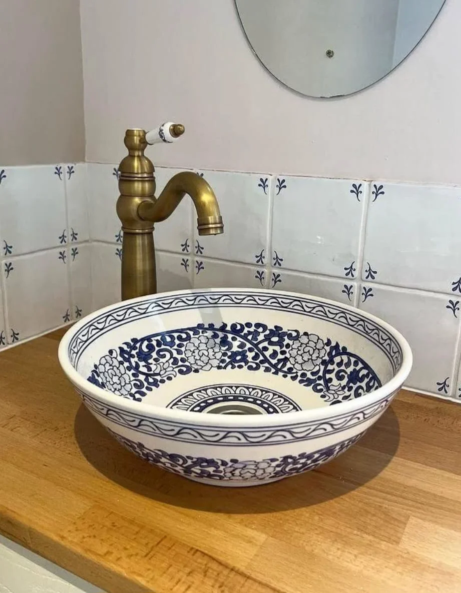 moroccan  Sink ,handmade Sink Bowl, Ceramic Basin, Hand Wash Basin,free shipping