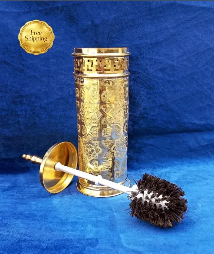 Brass Toilet Brush Holder | Vintage Elegant Bathroom Decor Accessory