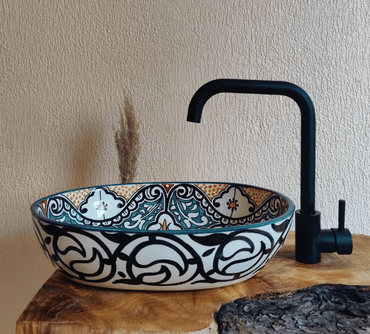 oval Ceramic Vessel Sink - Oval Artisan Basin for Modern Bathrooms