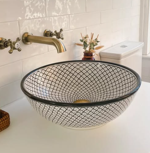 Luxury Moroccan Sink – Authentic Hand-Painted Ceramic Basin free shipping