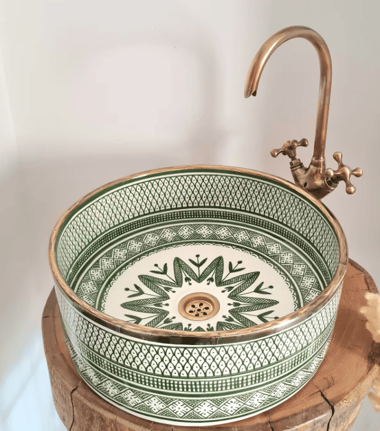 Moroccan Sink - Handmade Ceramic Vessel Sink | Moroccan bathroom sink