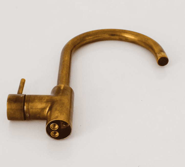 Swan Neck Unlacquered Brass faucet, Unlacquered Brass Bathroom Faucet, Island Faucet, Authentic Brass Sink Mixer Tap