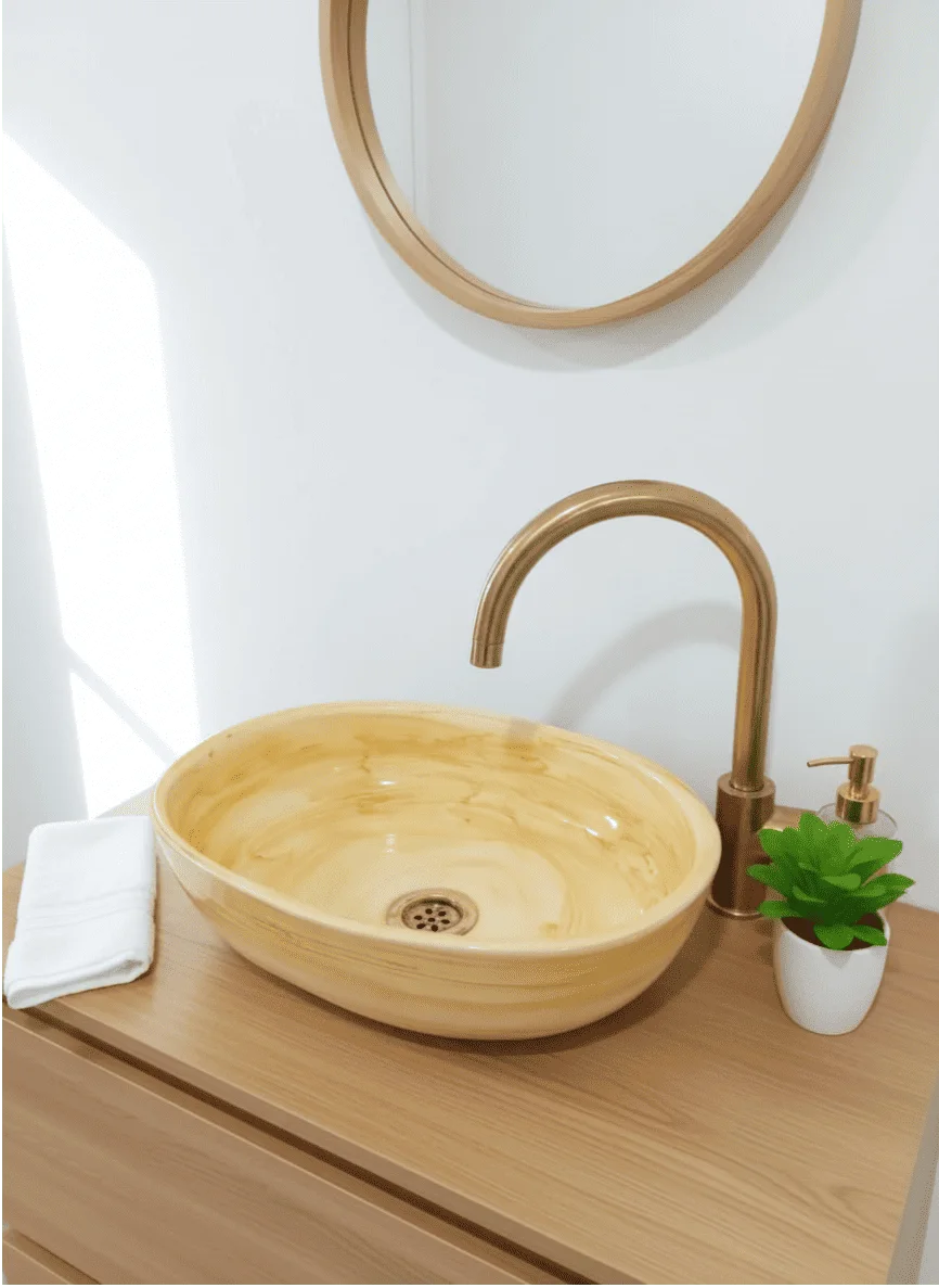 Oval Hand-Painted Ceramic Sink, Moroccan Bathroom Basin, Artisan Washbasin free shipping