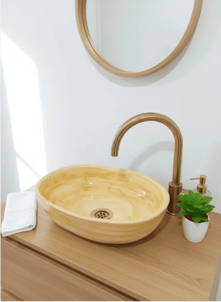 Oval Hand-Painted Ceramic Sink, Moroccan Bathroom Basin, Artisan Washbasin free shipping