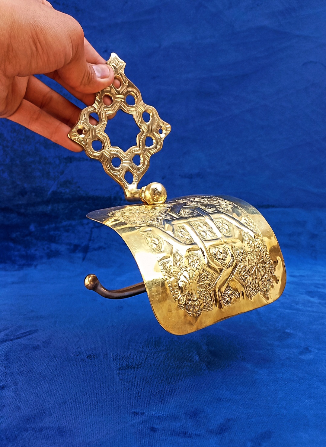 Brass Toilet Paper Holder, Handcrafted Powder Room Roll Holder free shipping