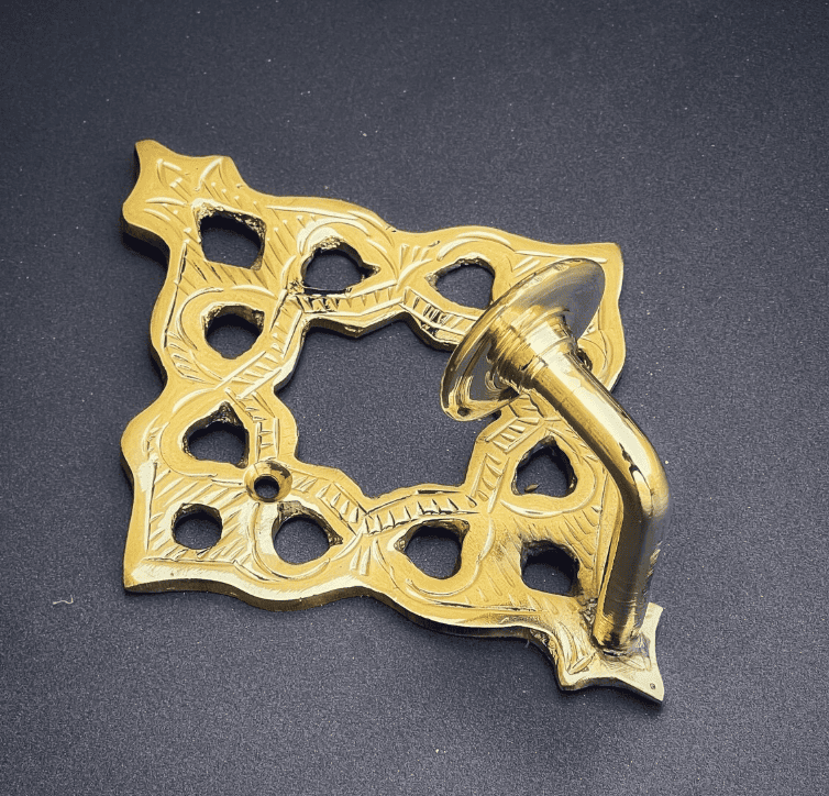 Moroccan Brass Wall Hook - Hand-Hammered Finish  free shipping