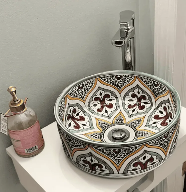 Vessel Sink | Bathroom Basin – Handmade Moroccan Ceramic Sink  free shipping