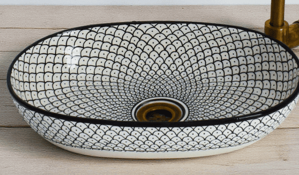 Handmade Moroccan Oval Ceramic Bathroom Sink –  Vessel Basin free shipping