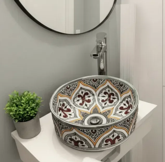 Vessel Sink | Bathroom Basin – Handmade Moroccan Ceramic Sink  free shipping