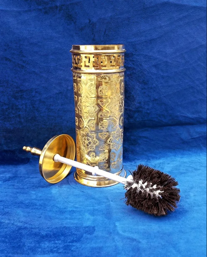 Brass Toilet Brush Holder | Vintage Elegant Bathroom Decor Accessory