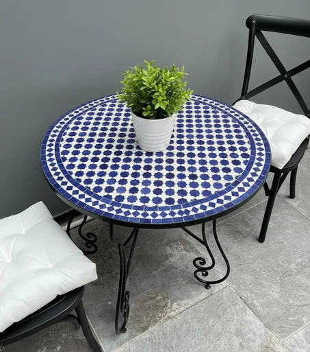 Moroccan Mosaic Bistro Table, Green Tile table, Outdoor Dining free shipping