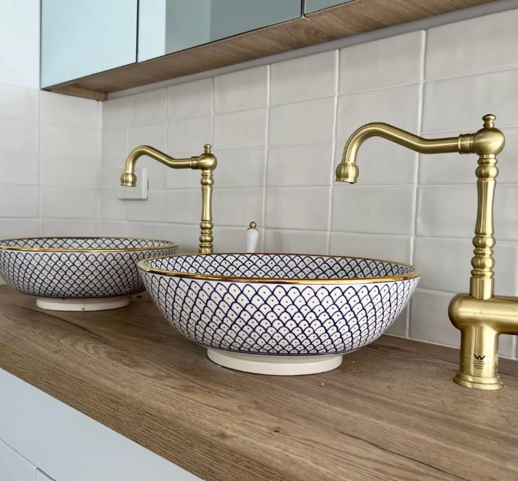 Moroccan Ceramic Vessel Sink – Handmade Bathroom Basin | Artisan Tile Design