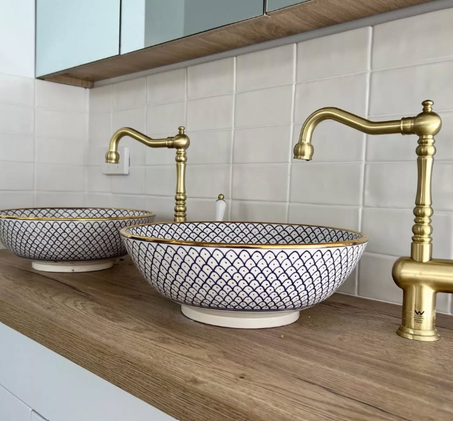 Moroccan Ceramic Vessel Sink – Handmade Bathroom Basin | Artisan Tile Design