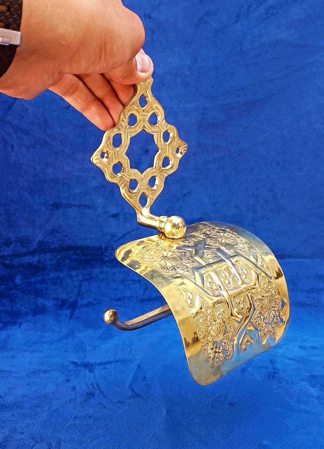 Brass Toilet Paper Holder, Handcrafted Powder Room Roll Holder free shipping