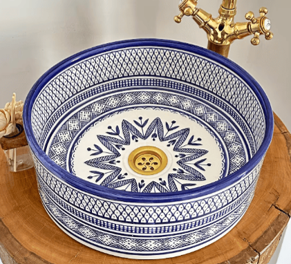 moroccan  Sink ,handmade Sink Bowl, Ceramic Basin, Hand Wash Basin,