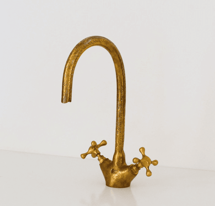 Moroccan Handmade Brass Faucet - Vintage Kitchen & Bathroom Fixture | Artisan Crafted Moorish Design