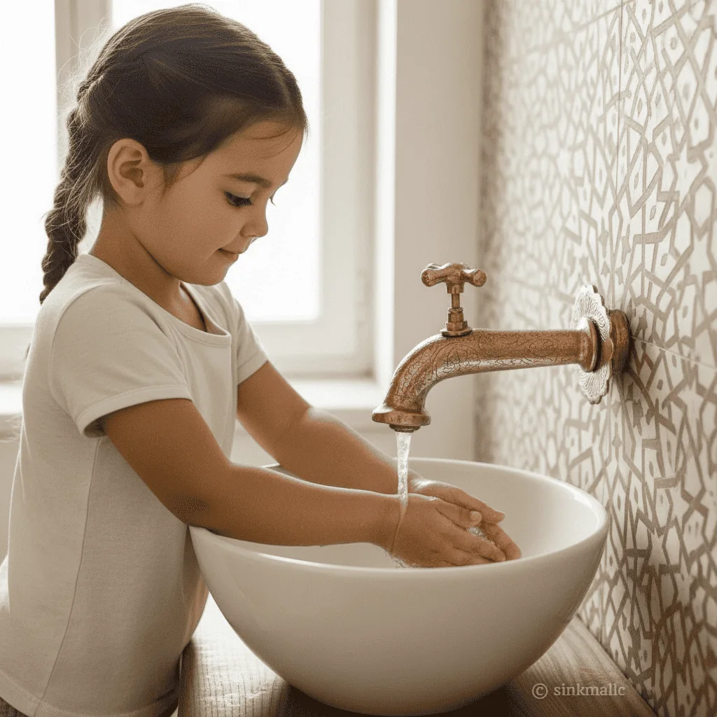 Solid Brass Wall Mounted Faucet | Moroccan Artisan Bathroom Sink Tap.handmade faucet