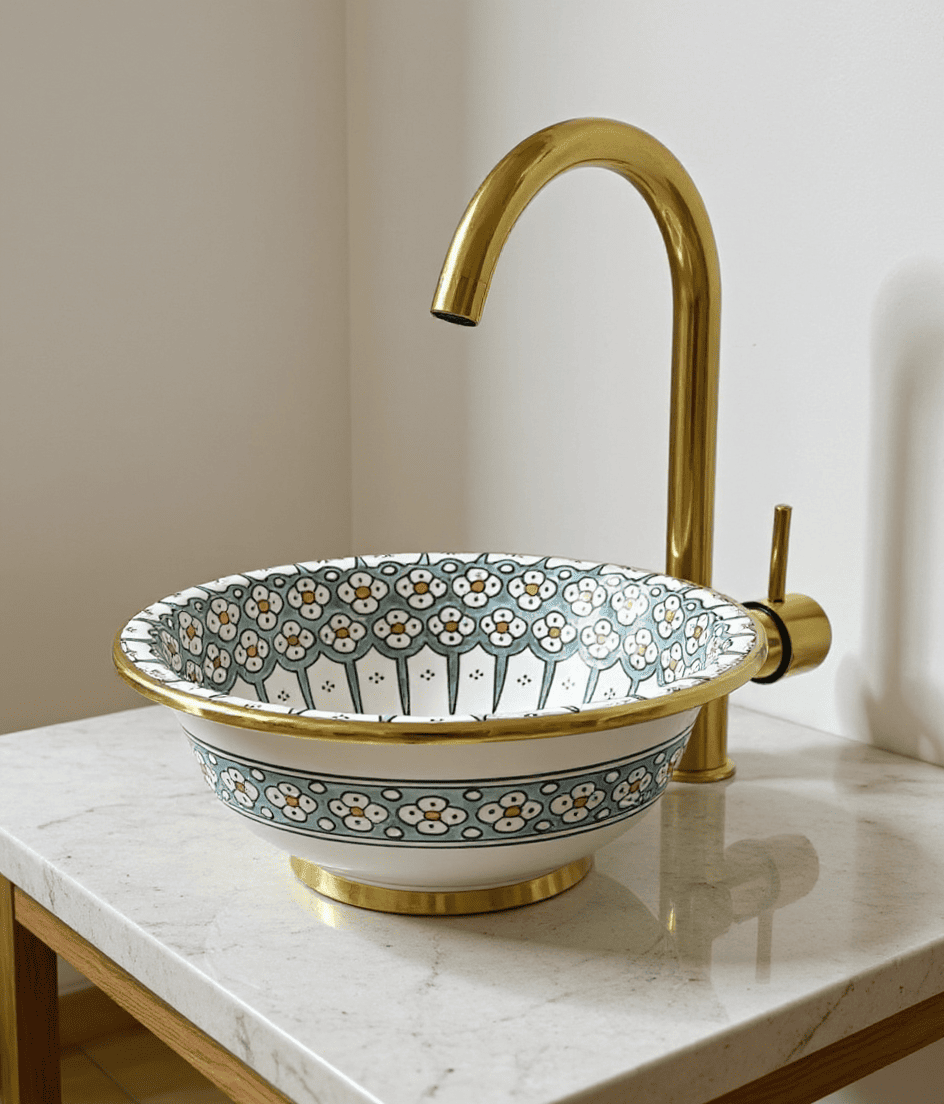 Moroccan Ceramic Sink – Authentic & Colorful Design free shipping