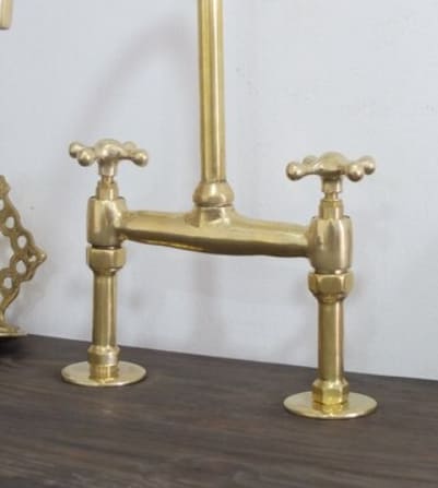 Brass Kitchen Faucet - Solid Brass Bridge Faucet free shipping