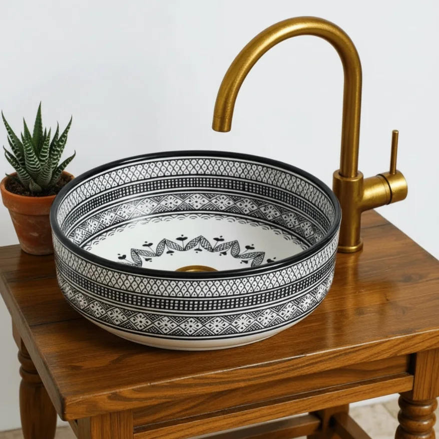 Vessel Sink | Bathroom Basin – Handmade Moroccan Ceramic Artisan Sink