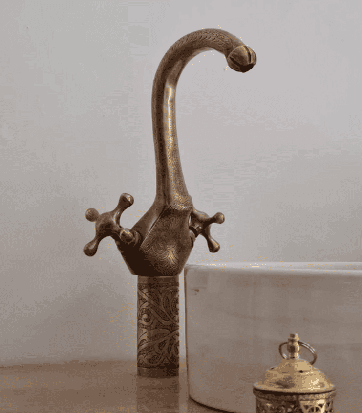 Handcrafted Aged Brass Basin Tap . Bar Faucet Modern Bathroom Tap free shipping