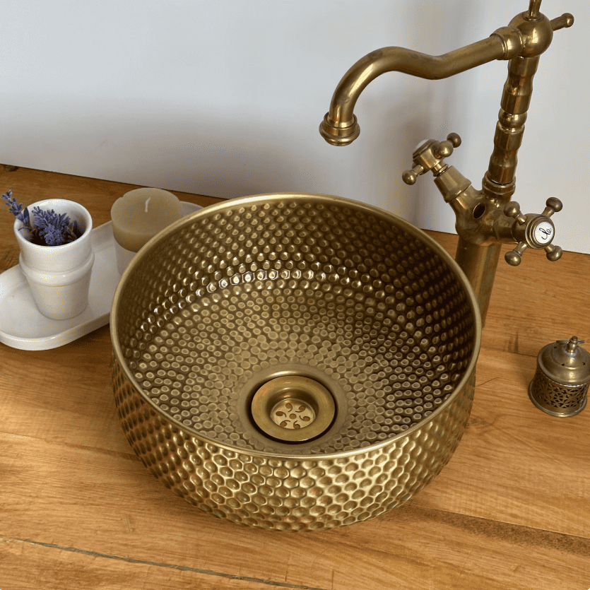 Antique Brass Sink – Vintage Bathroom Vessel with Antique Finish free shipping
