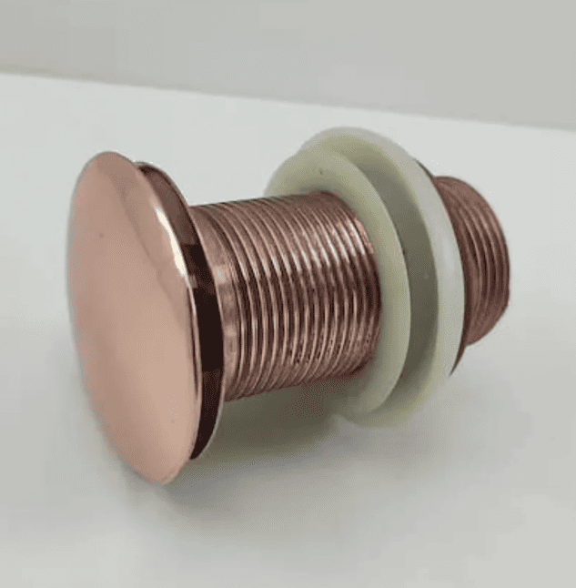Unlacquered Copper sink drain, Solid Copper Drain, Pop Up Drain