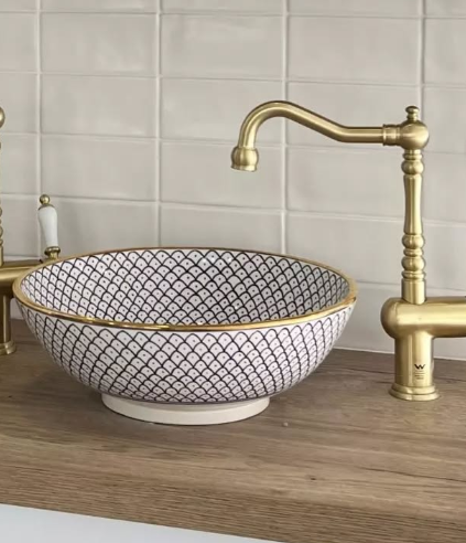 Moroccan Ceramic Vessel Sink – Handmade Bathroom Basin | Artisan Tile Design