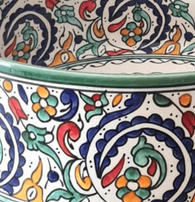 Moroccan Sink Washbasin Wash Basin Ceramic Handmade Hand Painted - Moroccan Pottery washbasin - free shipping