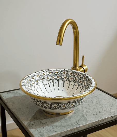 Moroccan Ceramic Sink – Authentic & Colorful Design free shipping