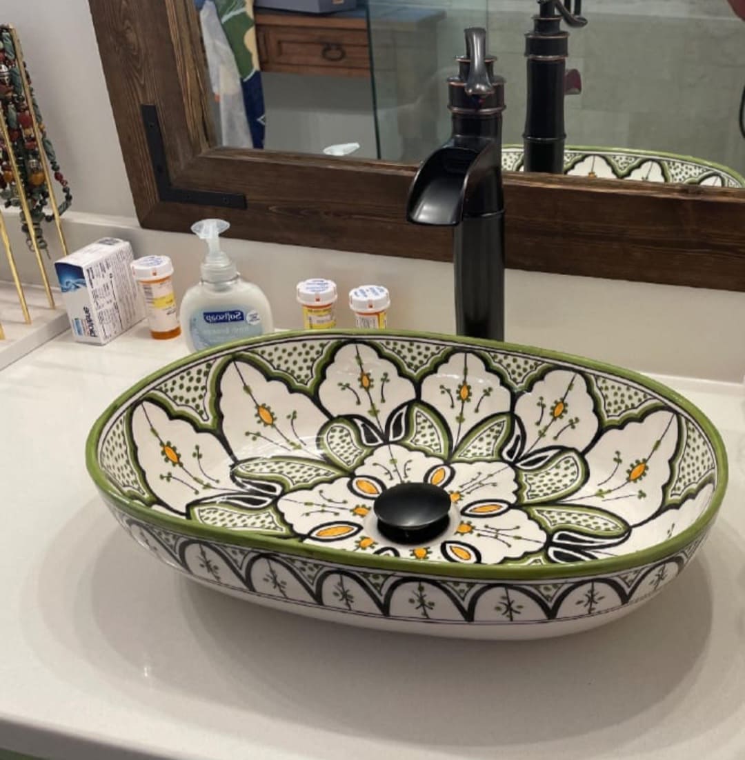 Hand-Painted   oval Sink ,ceramic Sink,sink for modern Bathroom free shipping