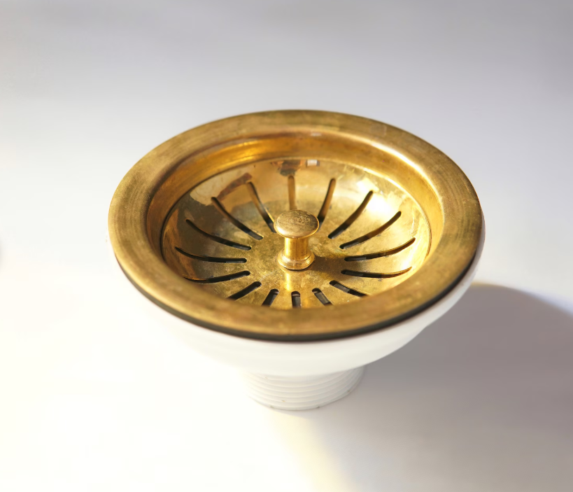 Solid Brass Sink Drain - An Elegant Centerpiece that Develops a Unique Patina