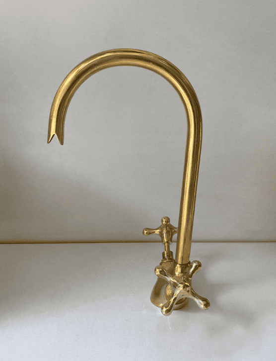 kitchen Brass faucet, Unlacquered Brass Bathroom Faucet, handmade Faucet