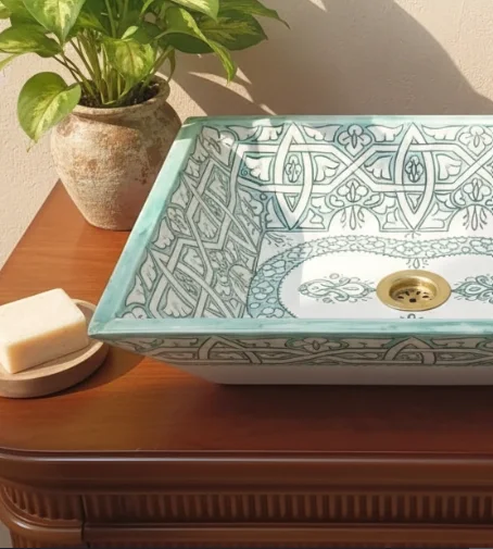 Moroccan Ceramic Sink -  handmade sink - Rectangular Sink free shipping
