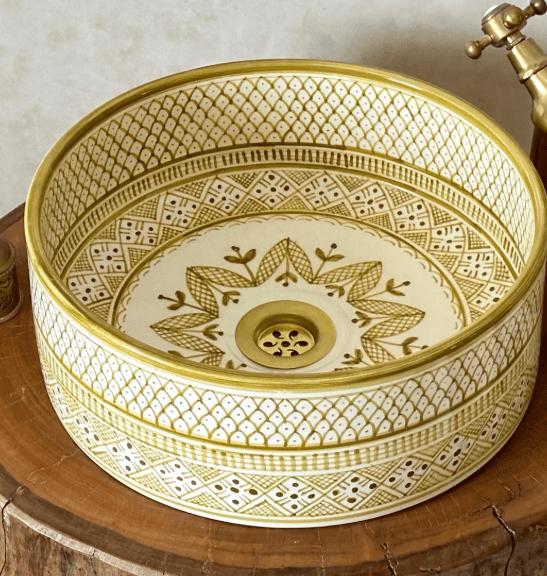 Mustard Yellow Custom Made Ceramic Sink - Bathroom Vanity Centerpiece for Eco-Friendly Decor