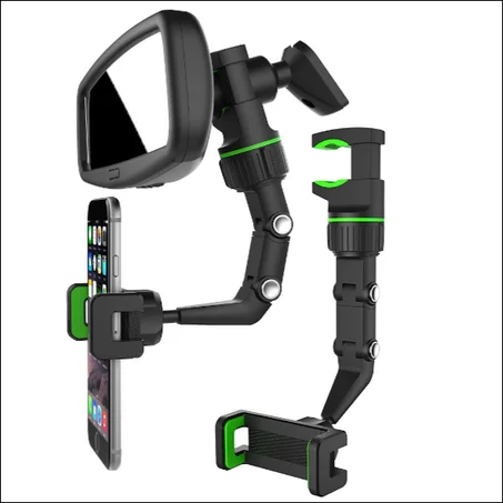 Rearview Mirror Mobile Phone Car Holder - حامل الهاتف للسيارة بمرآة الرؤية الخلفية