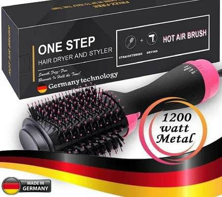 One Step – 3 en 1 Brosse sechoir 1200W Multifonction Sèche-cheveux Air chaud brosse peigne rouleau