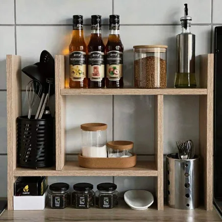 منظم الرخامة الخشبي الأنيق.