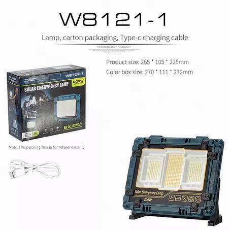 بروجيكتور متحرك قابل للشحن بطاقة شمسية W8 121-1