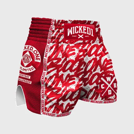 MUAY THAI SHORT ONE BLOOD ROUGE BLANC