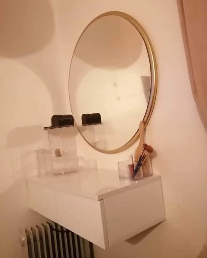 Miroir rond cadre peinture laqué