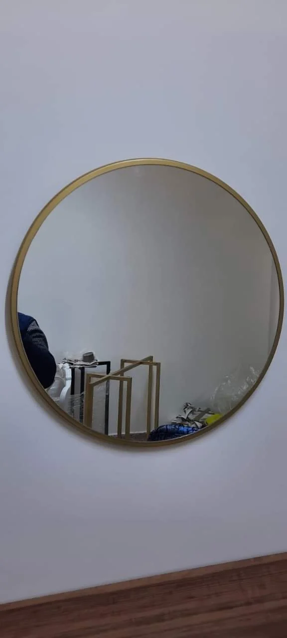Miroir rond cadre peinture laqué