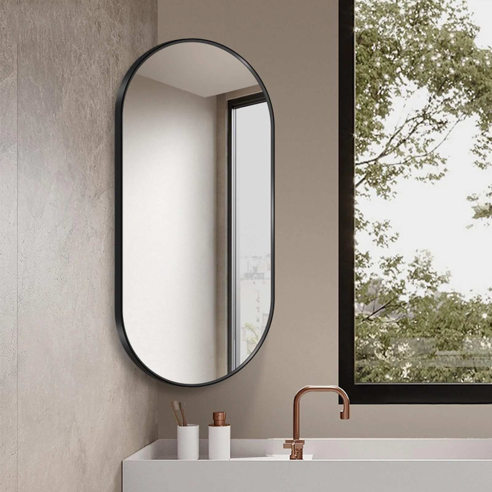 Miroir ANFA avec cadre 100cm x 50cm